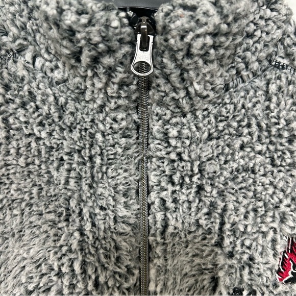 Oxford Women Gray Ball State University Oversized Sherpa pullover 1/4 Zip Small - Picture 3 of 10